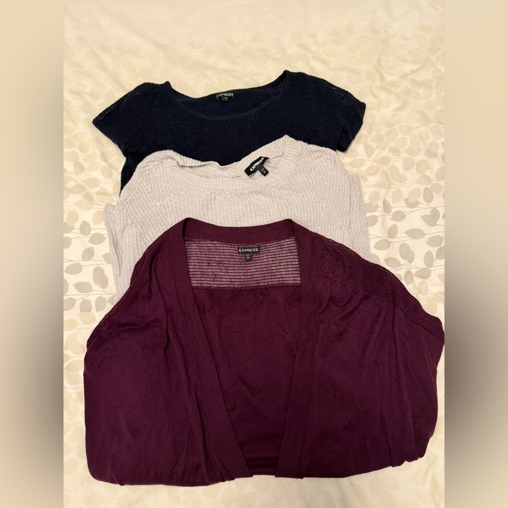 Express Women's sweater Set - Navy, Gray, and Purple